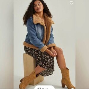 Altrd state Women's Denim and Tan Sherpa Jacket